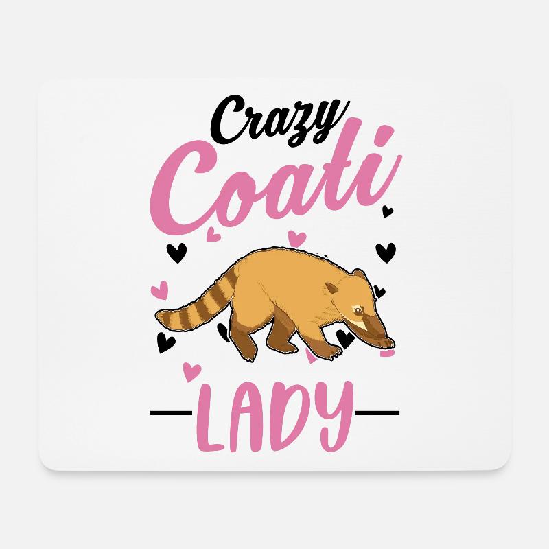 Crazy Coati lady Rüsselbär Nasenbär - Mousepad (Querformat) - Weiß