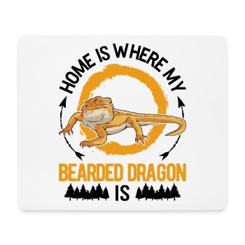 La maison est l’endroit où sont mes dragons barbus - Tapis de souris (format paysage) - blanc - Devant