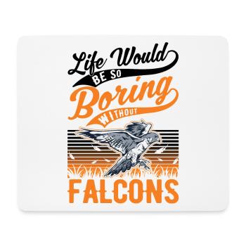 Falkner Geschenk Falke Falknerei Turmfalke - Mousepad (Querformat) - Weiß - Vorne