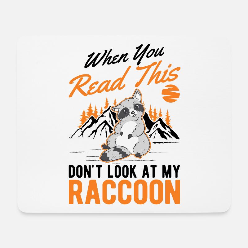 Waschbär Geschenk Raccoon - Mousepad (Querformat) - Weiß