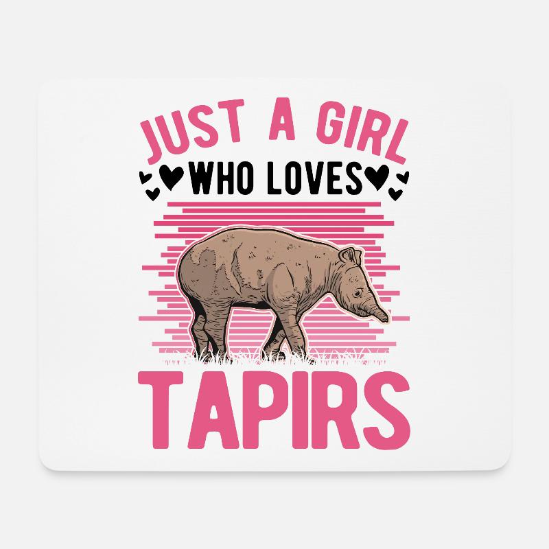 Just a Girl Who loves Tapirs Mädchen - Mousepad (Querformat) - Weiß