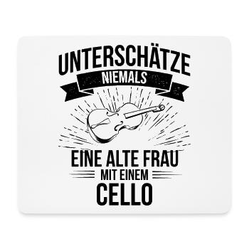 Cello Cellospieler Cellist - Mousepad (Querformat) - Weiß - Vorne
