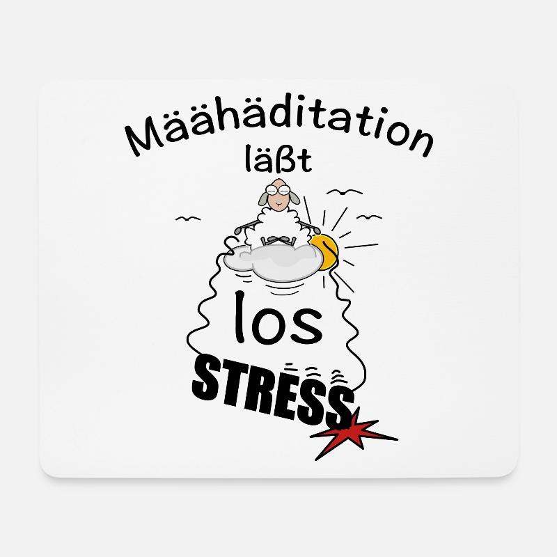 Meditation läßt den Stress los - Mousepad (Querformat) - Weiß