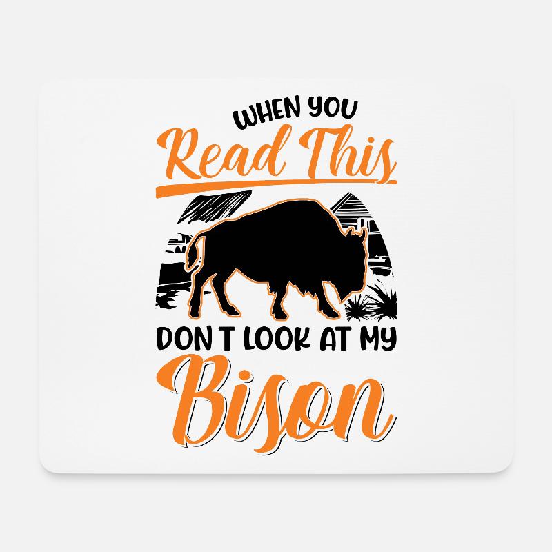 Büffel Geschenk Bison Buffallo Wasserbüffel - Mousepad (Querformat) - Weiß