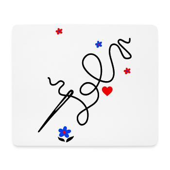 Sewing by hand brings love and joy - Mouse Pad (horizontal) - white - Front