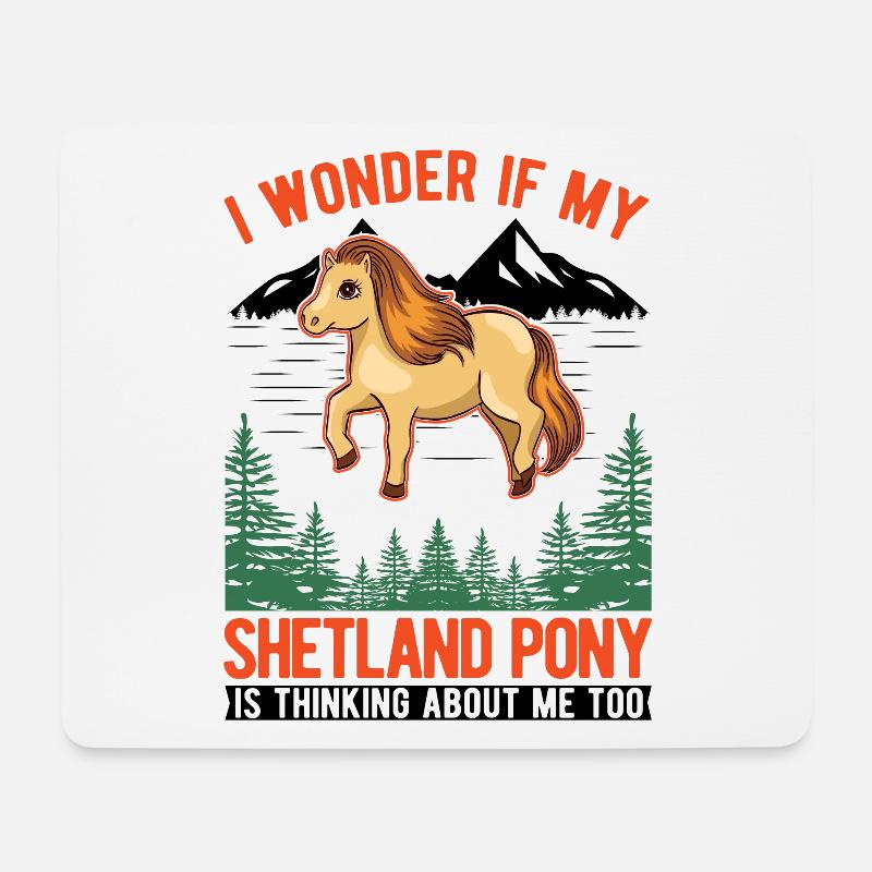 Shetlandpony Geschenk Shetland-Pony Shetty - Mousepad (Querformat) - Weiß