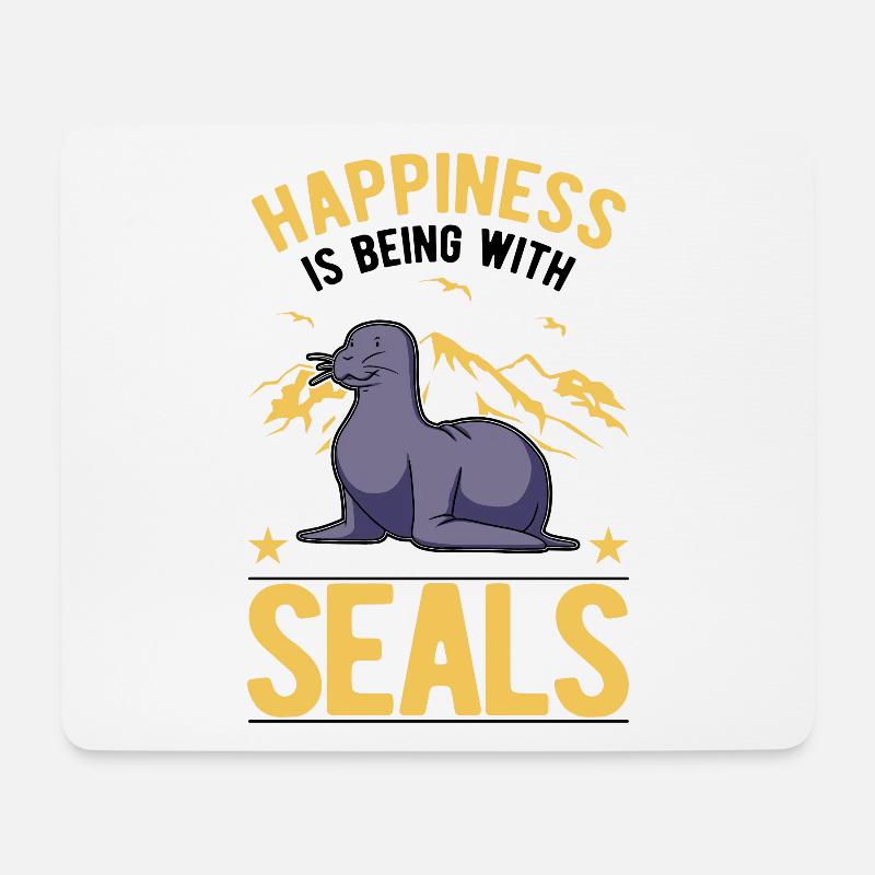 Robbe Glück Sea Lion Seelöwe - Mousepad (Querformat) - Weiß