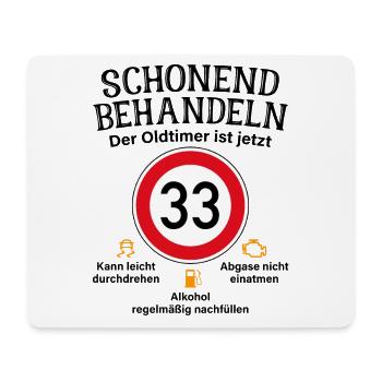 33. Geburtstag Schonend Behandeln Oldtimer Ist 33 - Mousepad (Querformat) - Weiß - Vorne