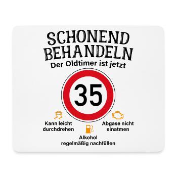 35. Geburtstag Schonend Behandeln Oldtimer Ist 35 - Mousepad (Querformat) - Weiß - Vorne
