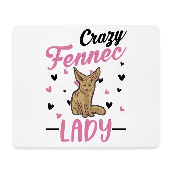 Crazy Fennec lady Fennek Mama Desert Fox - Mouse Pad (horizontal) - white - Front