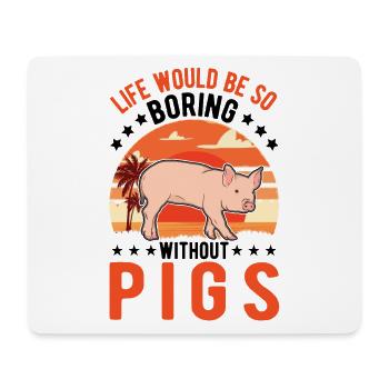 Pig Gift Farmer Pig - Mouse Pad (horizontal) - white - Front