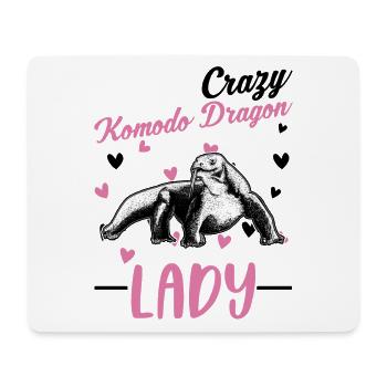 Verrückte Komodowaran Frau Komododrache - Mousepad (Querformat) - Weiß - Vorne