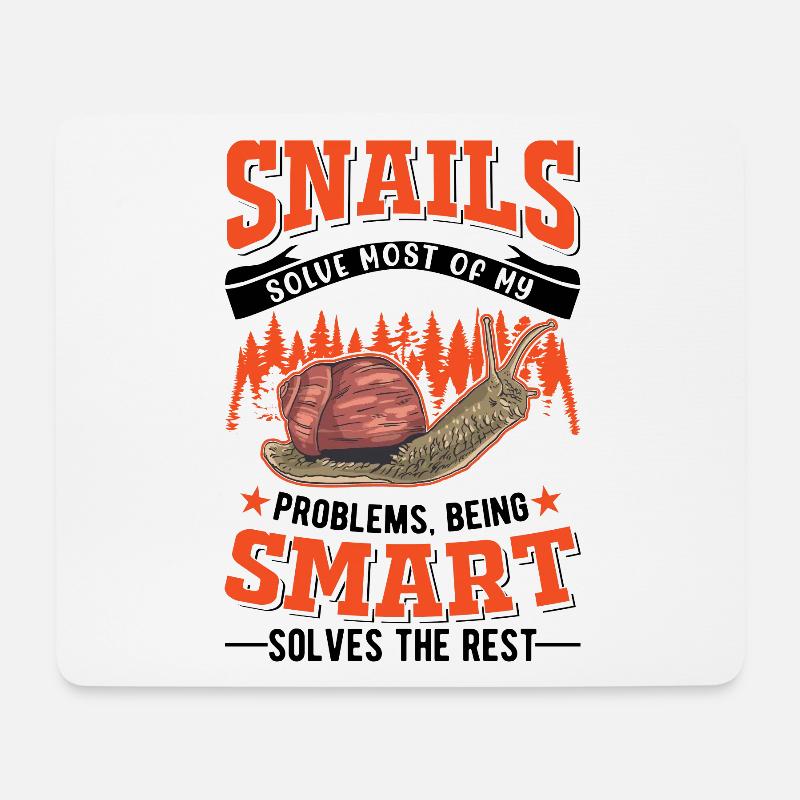 Schnecke Geschenk Weinbergschnecke - Mousepad (Querformat) - Weiß