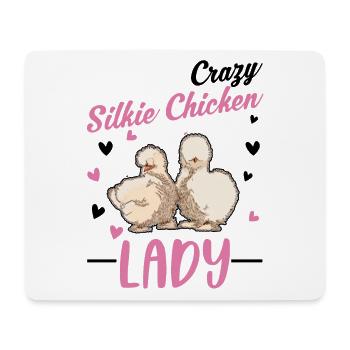 Verrückte Seidenhuhn Frau - Mousepad (Querformat) - Weiß - Vorne