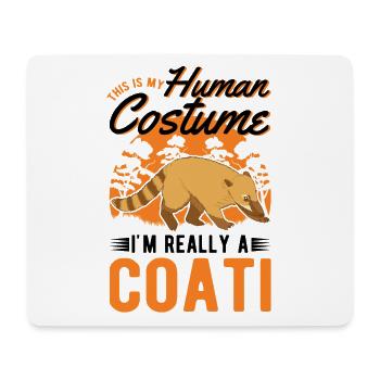 Coati Human Costume Halloween Coati Proboscis Bear - Mouse Pad (horizontal) - white - Front