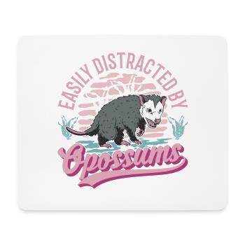 Facilement distrait par Opossums Possum Marsupial - Tapis de souris (format paysage) - blanc - Devant