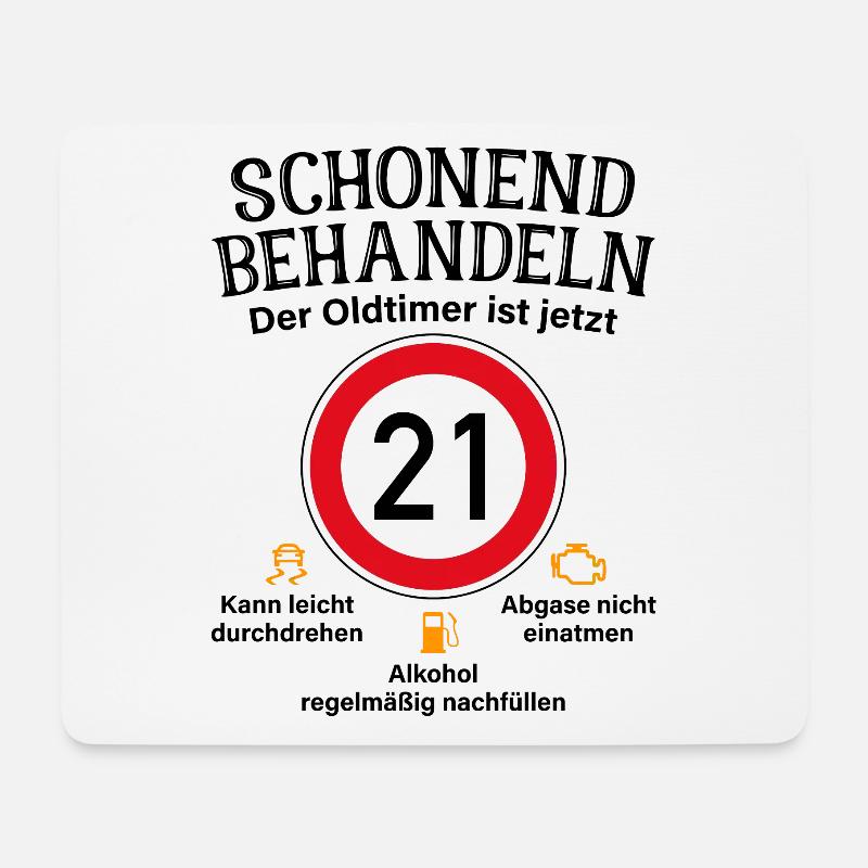 21. Geburtstag Schonend Behandeln Oldtimer Ist 21 - Mousepad (Querformat) - Weiß