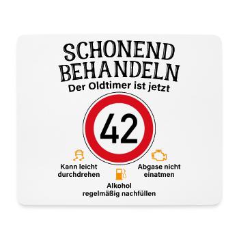 42. Geburtstag Schonend Behandeln Oldtimer Ist 42 - Mousepad (Querformat) - Weiß - Vorne