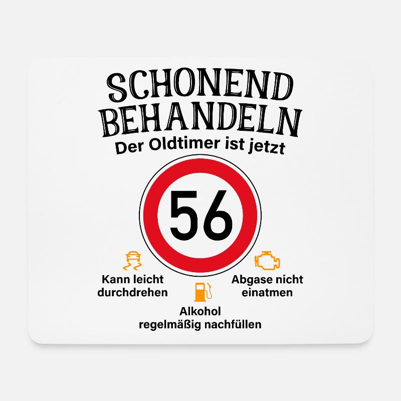 56. Geburtstag Schonend Behandeln Oldtimer Ist 56 - Mousepad (Querformat) - Weiß