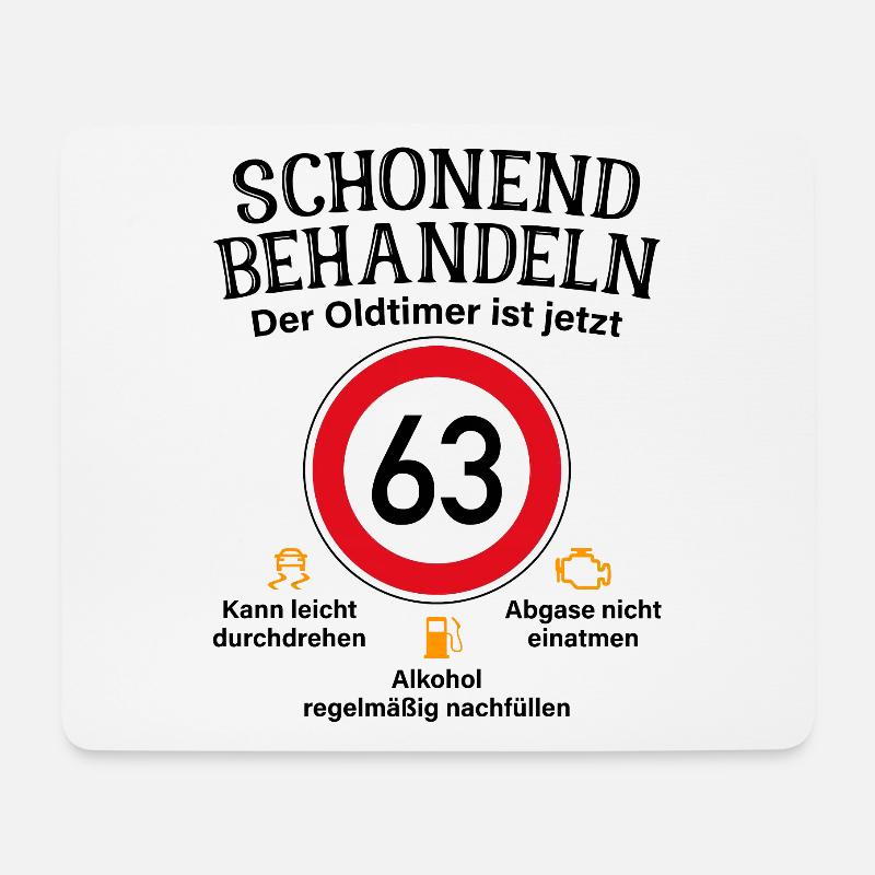 63. Geburtstag Schonend Behandeln Oldtimer Ist 63 - Mousepad (Querformat) - Weiß