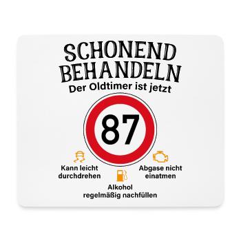 87. Geburtstag Schonend Behandeln Oldtimer Ist 87 - Mousepad (Querformat) - Weiß - Vorne