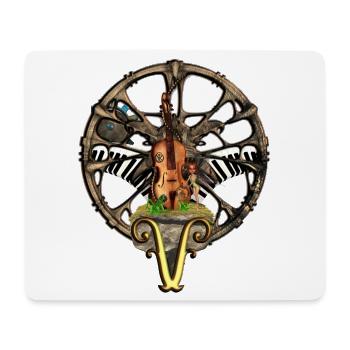 Steampunk Geige mit kleiner Fee - Mousepad (Querformat) - Weiß - Vorne