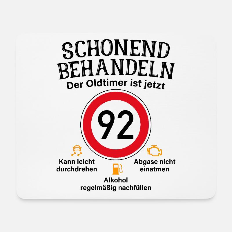 92. Geburtstag Schonend Behandeln Oldtimer Ist 92 - Mousepad (Querformat) - Weiß