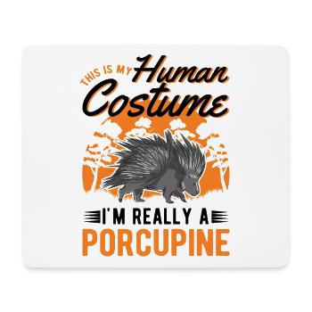 Porcupine Costume Humain Halloween - Tapis de souris (format paysage) - blanc - Devant