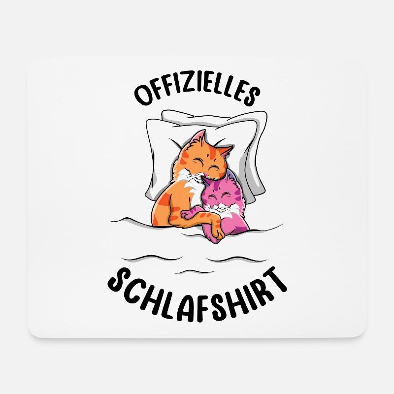 Mein Offizielles Schlafshirt Faulenzer - Mousepad (Querformat) - Weiß