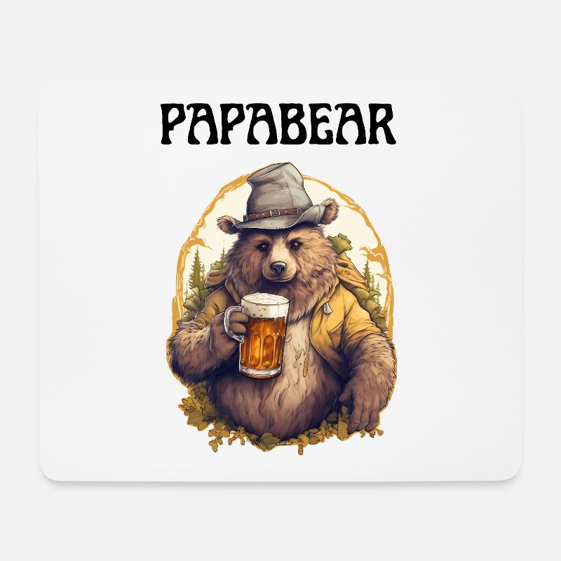 Papa Bear proud Daddy proud dad - Mouse Pad (horizontal) - white