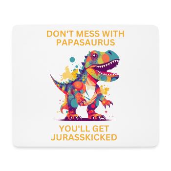 Drôle Papa Papasaurus Dino Dinosaur Cadeau - Tapis de souris (format paysage) - blanc - Devant