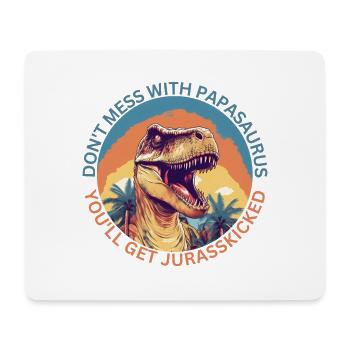 Drôle Papa Papasaurus Dino Dinosaur Cadeau - Tapis de souris (format paysage) - blanc - Devant