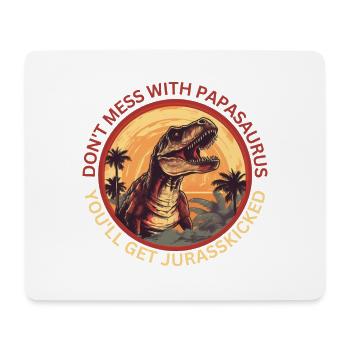 Witziges Papa Papasaurus Dino Dinosaurier Geschenk - Mousepad (Querformat) - Weiß - Vorne