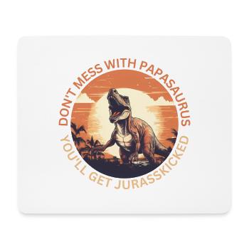 Drôle Papa Papasaurus Dino Dinosaur Cadeau - Tapis de souris (format paysage) - blanc - Devant