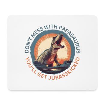 Drôle Papa Papasaurus Dino Dinosaur Cadeau - Tapis de souris (format paysage) - blanc - Devant
