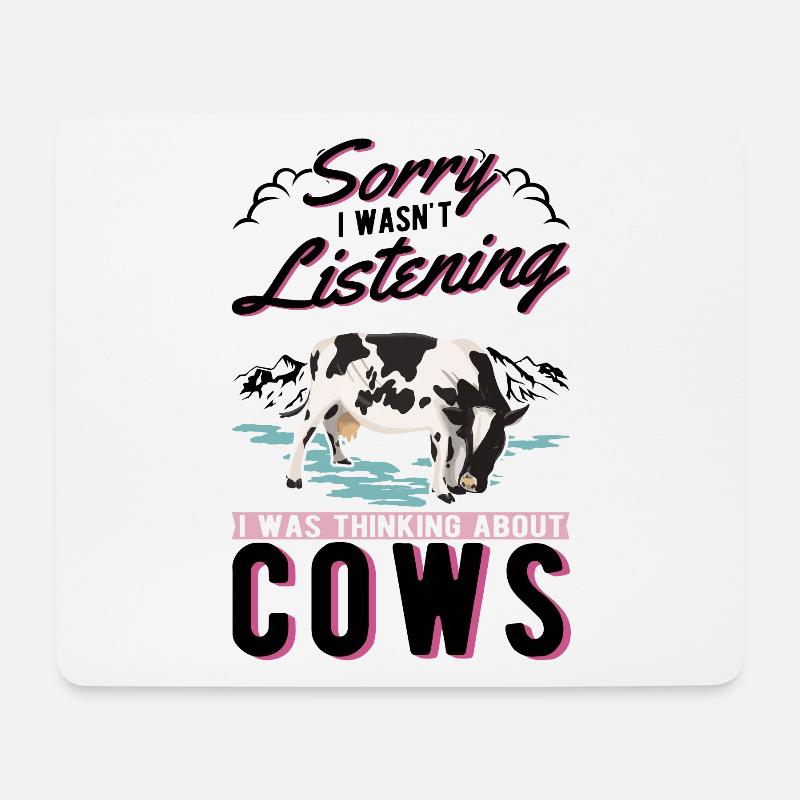 Kuh Landwirt Rinderzüchter Bauer Kühe - Mousepad (Querformat) - Weiß
