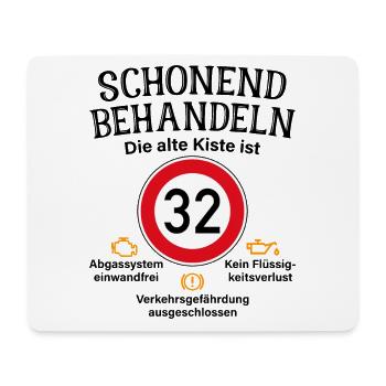 32. Geburtstag Schonend Behandeln 32 Alte Kiste 32 - Mousepad (Querformat) - Weiß - Vorne