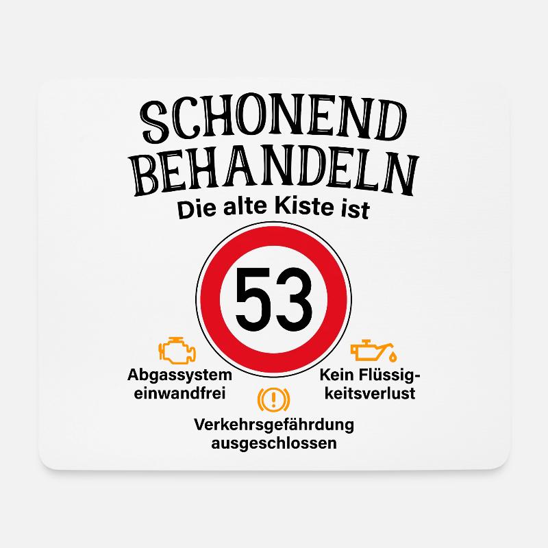 53. Geburtstag Schonend Behandeln 53 Alte Kiste 53 - Mousepad (Querformat) - Weiß