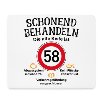 58. Geburtstag Schonend Behandeln 58 Alte Kiste 58 - Mousepad (Querformat) - Weiß - Vorne