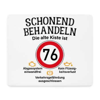 76. Geburtstag Schonend Behandeln 76 Alte Kiste 76 - Mousepad (Querformat) - Weiß - Vorne