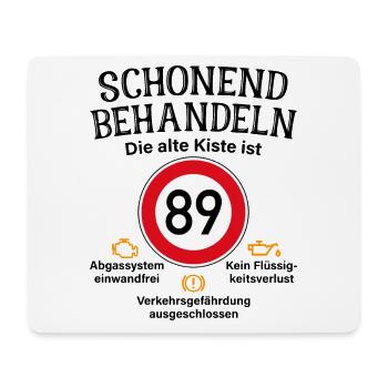 89. Geburtstag Schonend Behandeln 89 Alte Kiste 89 - Mousepad (Querformat) - Weiß - Vorne