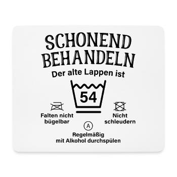 54. Geburtstag Schonend Behandeln Alte Lappen 54 - Mousepad (Querformat) - Weiß - Vorne