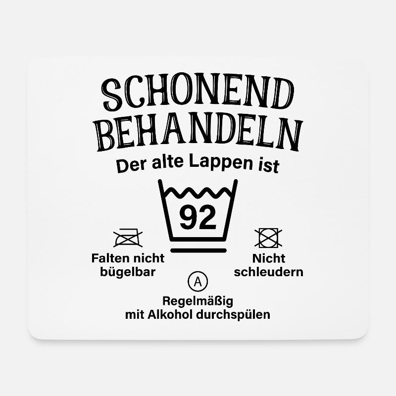 92. Geburtstag Schonend Behandeln Alte Lappen 92 - Mousepad (Querformat) - Weiß
