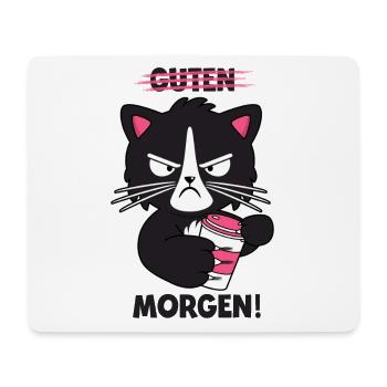Guten Morgen Katze Kaffee Morgenmuffel Geschenk - Mousepad (Querformat) - Weiß - Vorne