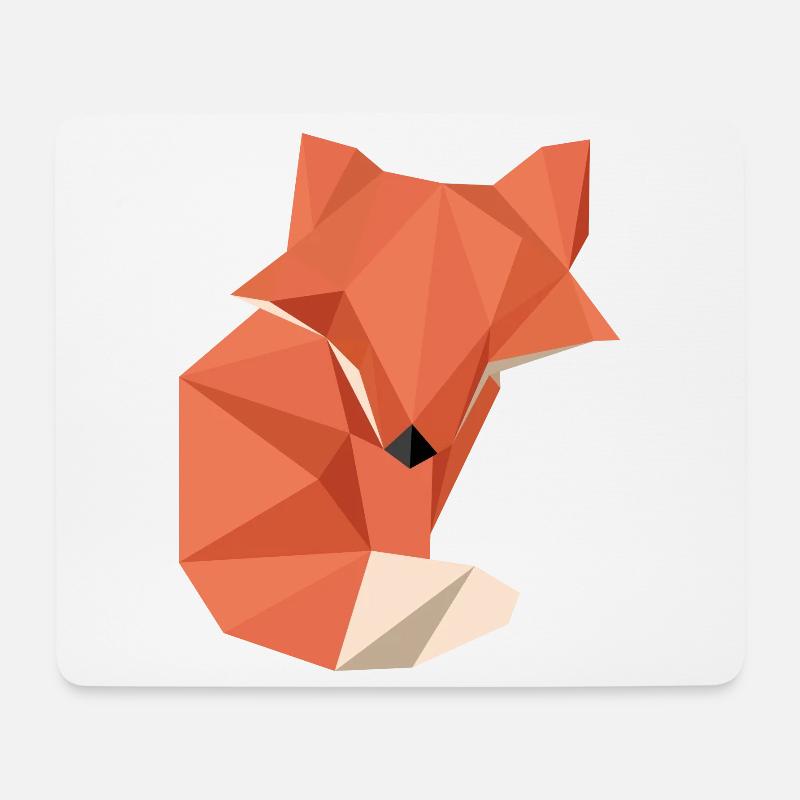 origami fox - Mousepad (Querformat) - Weiß