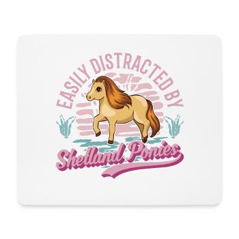 Facilement distrait par les poneys Shetland Shetty - Tapis de souris (format paysage) - blanc - Devant