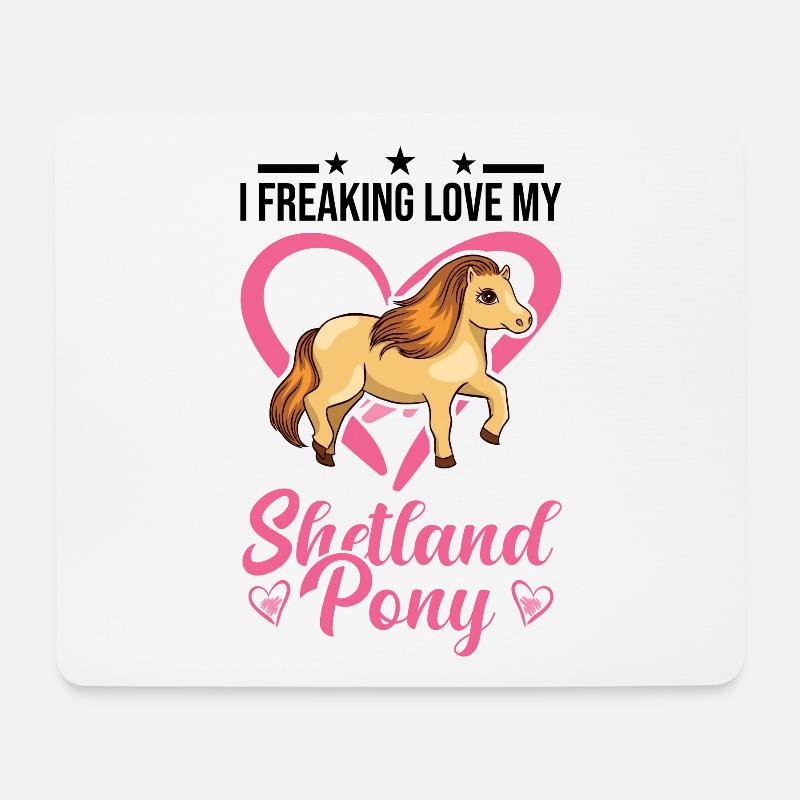 Shetland Pony Geschenk Shetty - Mousepad (Querformat) - Weiß