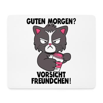 Katze Kaffee Morgenmuffel Langschläfer Geschenk - Mousepad (Querformat) - Weiß - Vorne