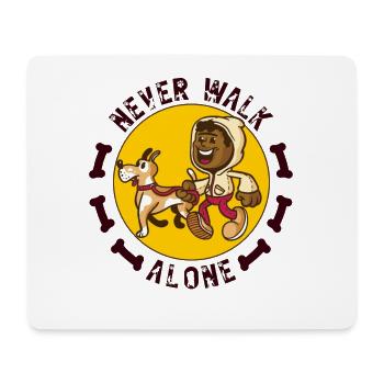 Hundehalter Hunde Geschenkidee Never Walk Alone - Mousepad (Querformat) - Weiß - Vorne
