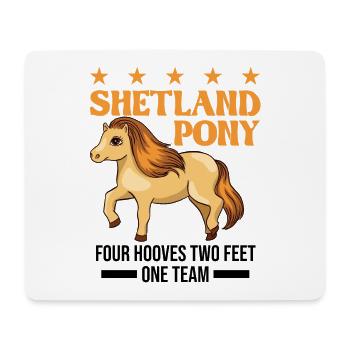 Shetland Pony 4 sabots 2 pattes Une équipe - Tapis de souris (format paysage) - blanc - Devant